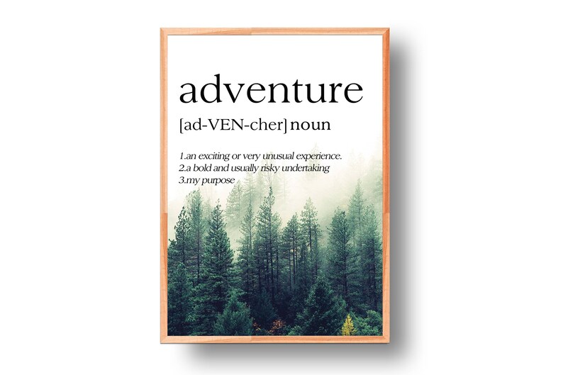 Adventure definition digital print home decor wall art etsy