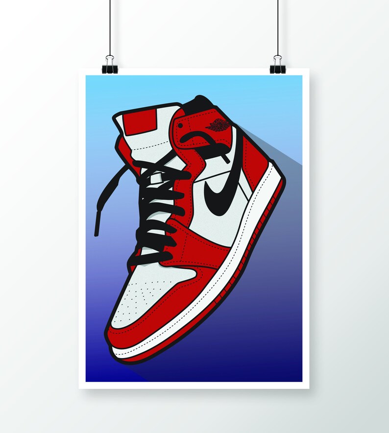 Download Air Jordans 1 CHICAGO DIGITAL PRINT Streetwear Nike Adidas | Etsy
