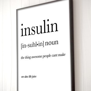 Insulin Definition Diabetes Awareness, Definition Quote, Diabetes Definition, T1D, Type One Diabetes Awareness, Insulin, Gift for Her image 5