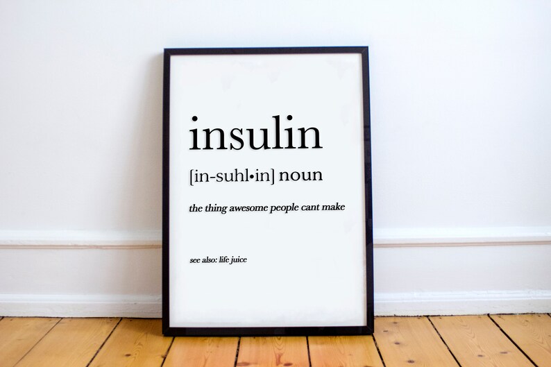 Insulin Definition Diabetes Awareness, Definition Quote, Diabetes Definition, T1D, Type One Diabetes Awareness, Insulin, Gift for Her image 2