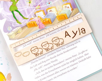 Auxílio de leitura personalizado com nome, presente de primeira série para começar a escola, auxílio de leitura para crianças, régua com nome para cone escolar