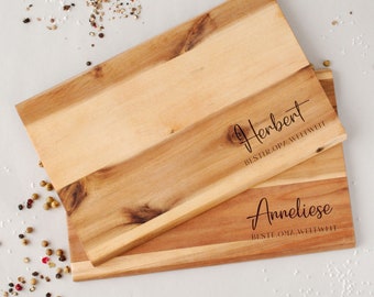 Frühstücksbrett Weltbeste/r Oma • Opa mit Namen personalisiert • Brotzeitbrett Schneidebrett aus Holz Geschenkidee Großeltern • Vesperbrett