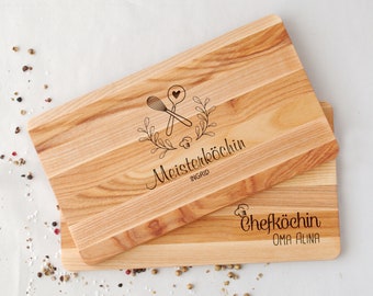 Personalisiertes Brotzeitbrett aus Holz Schneidebrett, Frühstücksbrett Geschenk für Oma Opa Einweihung & Geburtstag, Vesperbrett mit Gravur