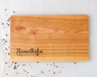 Personalized breakfast board cutting board, gift idea housewarming new house, snack board with name coordinates, serving board