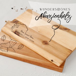 Personalized cutting board breakfast board, gift idea for the inauguration of a new house, snack board with name coordinates, wooden board image 7