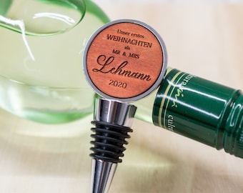 Personalized Winebottle Stopper, Bottle Stopper, Couples Gift, New Mr. & Mrs. Gift, Winelover Gift, engraved Bottle Stopper Wedding Gift