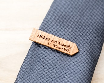 Personalisierte Krawattenklammer mit Gravur, Individuelles Geschenk für Männer, Trauzeugen Bräutigam, Weihnachtsgeschenk für Ihn, Groomsmen