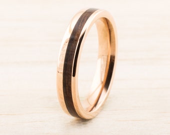 Engagement Ring Wedding Band with Bentwood Gold White Gold Silver Wooden Bands Rustic Country Wedding handmade