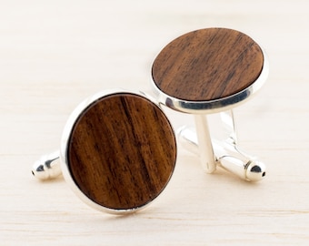 18mm Wood Cuff Links, Groomsmen Gift, Best Mens Gift, Mens Jewelry for rustic country wedding Gift for man Wood handmade