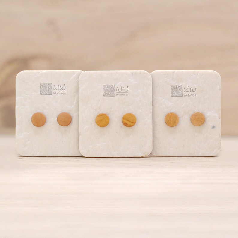 Holz Ohrstecker mit Chirurgenstahl Stecker