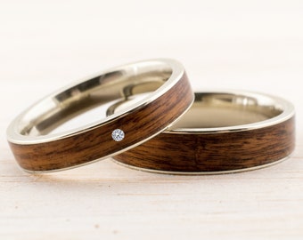 Eheringe Alternative Trauringe Set, Bentwood Ringe Holzringe, Boho Hochzeit, Silber Gelbgold Roségold Platin, handgemachte Unikate Holz