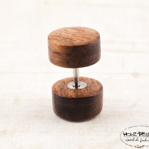 Fake Plug Earrings Wooden Fake Plugs Faux Gauge Plug 8, 10, 12, 14mm Split Plugs Fake Piercing wooden Mens Ear Studs image 4