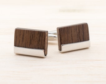 Boutons de manchette rectangle en bois, cadeau pour hommes garçons d'honneur marié, cadeau de mariage, cadeaux pour lui, cadeau d'anniversaire