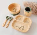 Personalized plate set, baby spoon, fork, children's plate, wooden bowl baby, kids and baby, baby plate suction cup, christening gift, birth