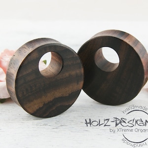 3 - 50mm Pair Organic Ear Gauge Plugs Flesh Tunnel wooden organic Ear Jewelry for stretched Earholes Wood Piercing image 1