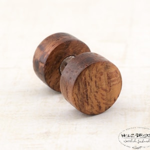 Fake Plug aus Holz Holz Fake Plug schraubbar Illusion Holz Fake Plugs 8, 10, 12, 14mm Männer Ohrstecker Ohrringe aus Holz Bild 1