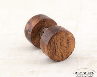 Fake Plug aus Holz | Holz Fake Plug - schraubbar | Illusion Holz Fake Plugs 8, 10, 12, 14mm | Männer Ohrstecker Ohrringe aus Holz