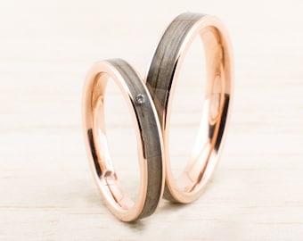 Eheringe Holz Verlobungsringe Ringset Bentwood Trauringe Gold Roségold Silber Palladium Bugholz Ring Holzringe handgemacht naturverbunden