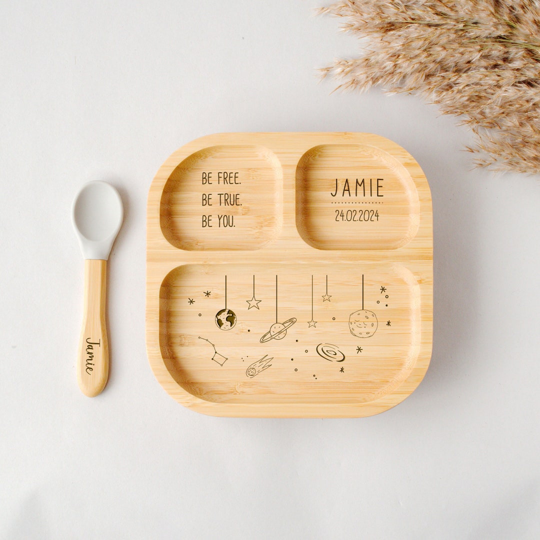 Babyteller Mit Saugnapf Aus Bambus - Rutschfester Kinderteller