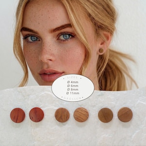 Handmade Wooden Stud Earrings – Walnut, Padouk, Unisex, 4 Sizes, Natural Gift Jewelry