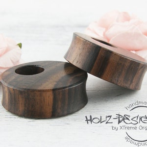 3 - 50mm Pair Organic Ear Gauge Plugs Flesh Tunnel wooden organic Ear Jewelry for stretched Earholes Wood Piercing image 4
