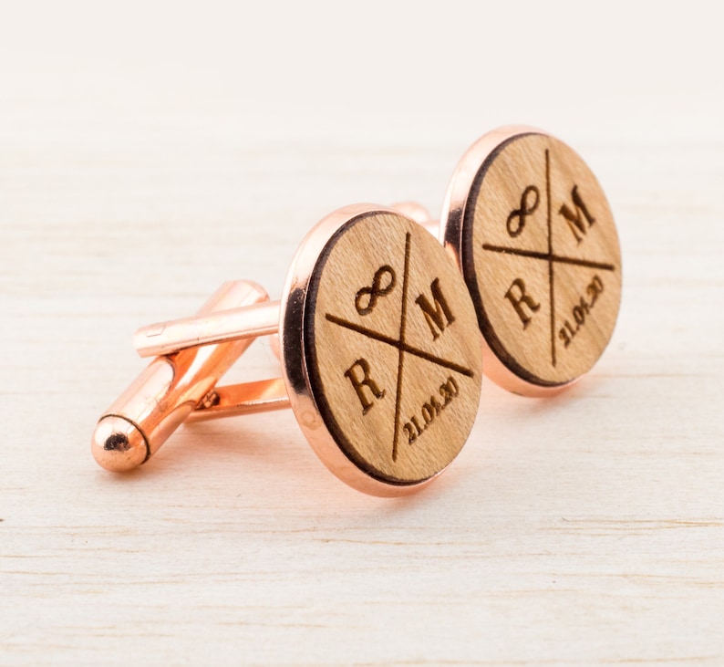 Personalized Wood Cuff Links Mens Jewelry Groom Cufflinks Etsy