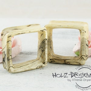 SALE 3-30mm Pair wooden Flesh tunnel Square ear plugs handmade wooden gauge plug organic flesh tunnel