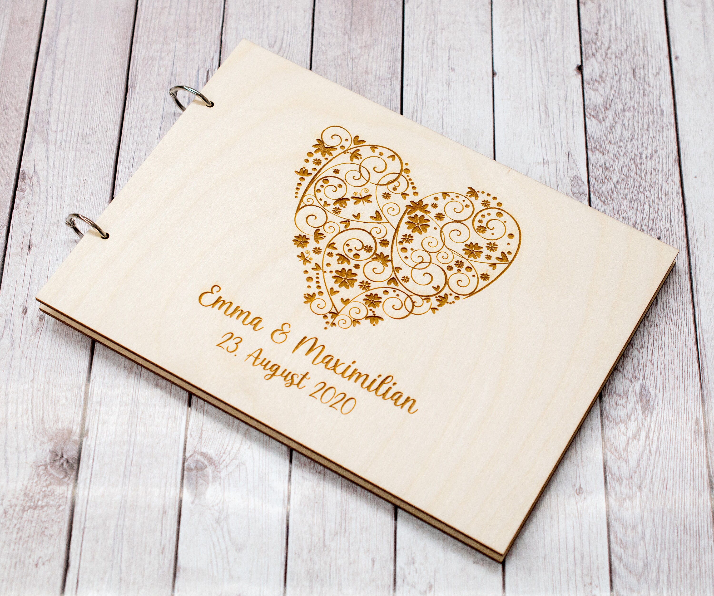 Personalisiertes Hochzeit Gästebuch Holz Graviertes Gästebuch Etsy.de