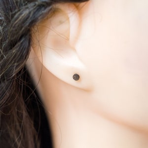 Baby Wooden Ø4mm ear studs Extra small post studs round Organic Fake Faux Plug Gauge Earrings wood earstuds round post studs