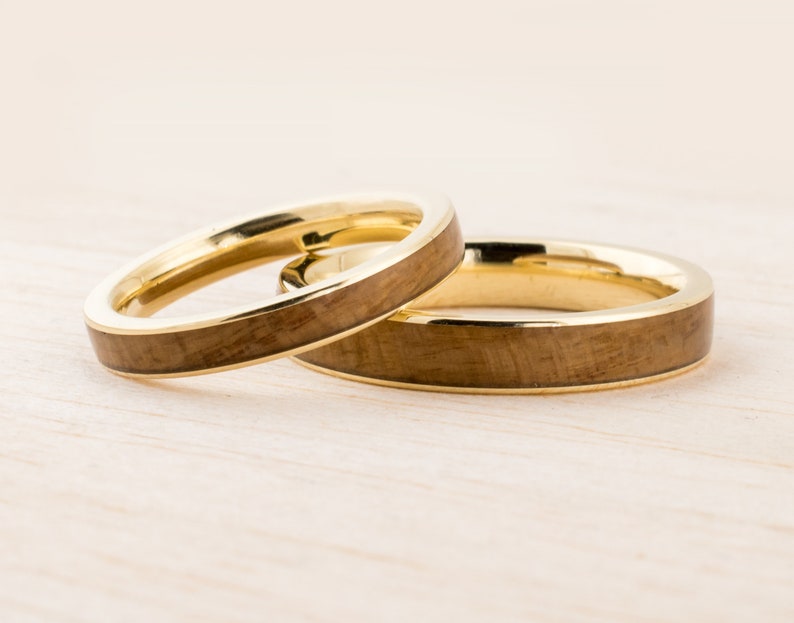 Bentwood Hochzeitsringe Verlobungsringe Ringset mit Holz