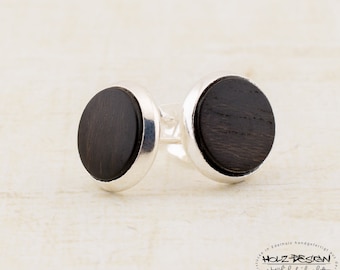 Wooden ear studs 8mm wood cabochon earrings natural jewelry choose your wood timber earstuds Ged. Mahagony