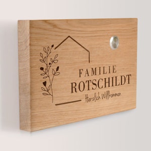 Personalisiertes Namensschild Aus Eiche - Lasergraviert Für Schreibtisch, 20cm