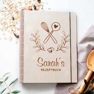 Recipe book to write yourself | A4 A5 | Personalized Wooden Cookbook Recipe Folder | Personalized Gift - Favorite Recipes