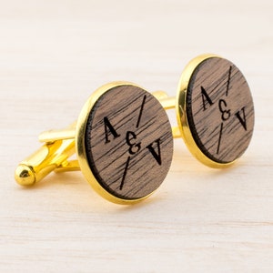 Hochzeit Manschettenknöpfe, personalisierte Holz Manschettenknöpfe, Bräutigam Geschenke, Trauzeugen Geschenk, gravierte Manschettenknöpfe Bild 5