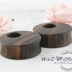 3 - 50mm Pair Organic Ear Gauge Plugs Flesh Tunnel wooden organic Ear Jewelry for stretched Earholes Wood Piercing image 3
