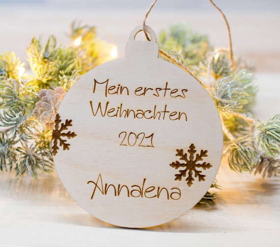 Erstes Weihnachten Weihnachtskugel personalisiert Baby - Etsy Österreich