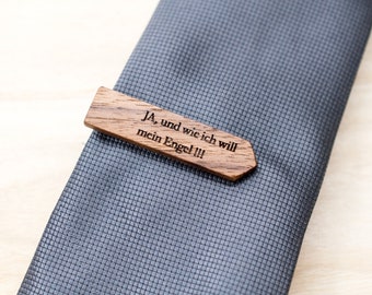 Holz Krawattenklammer mit Gravur, Initialen Datum, Individuelles Geschenk für Männer Bräutigam Trauzeugen, Personalisiertes Geschenk für Ihn
