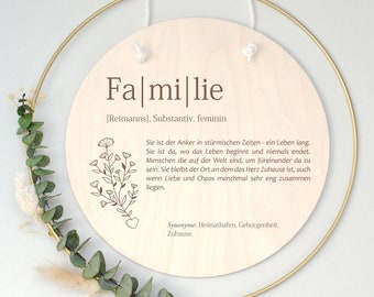 Definition "Family" Wooden Sign | Thank you | siblings | Parents | Gift | Mother's Day | Pregnancy | birthday | Best family wood