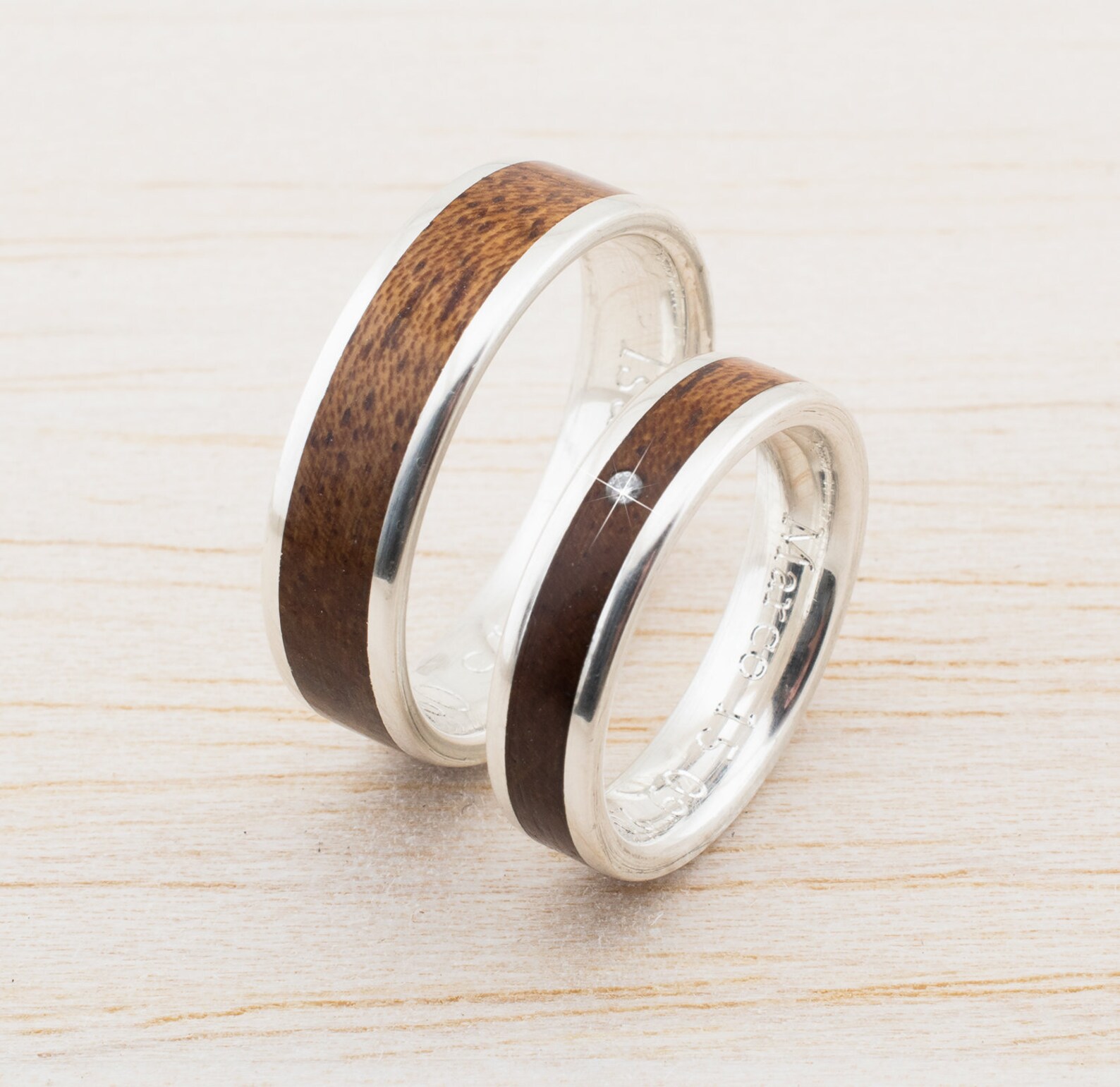 Holz Ringe Eheringe 925 Silber Verlobungsringe Freundschaft | Etsy
