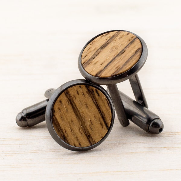 Real Wood Cufflinks, Groomsmen Gift, Groom Accessories, best men, Mens Jewelry for rustic country wedding Gift for man Plum Wood handmade