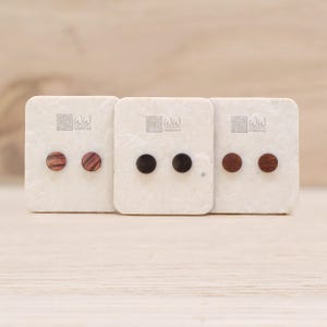 Holz Ohrstecker mit 925er Silber Stecker hypoallergen