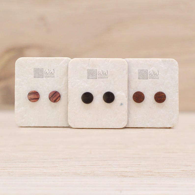 Holz Ohrstecker mit 925er Silber Stecker hypoallergen
