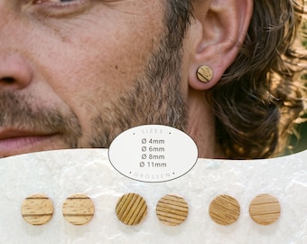 Handgemachte Holz - Ohrstecker Unisex | Geschenkidee Boho Hochzeit | Schmuck aus Naturholz | Nachhaltiger Holz-Ohrstecker | Minimalistisch