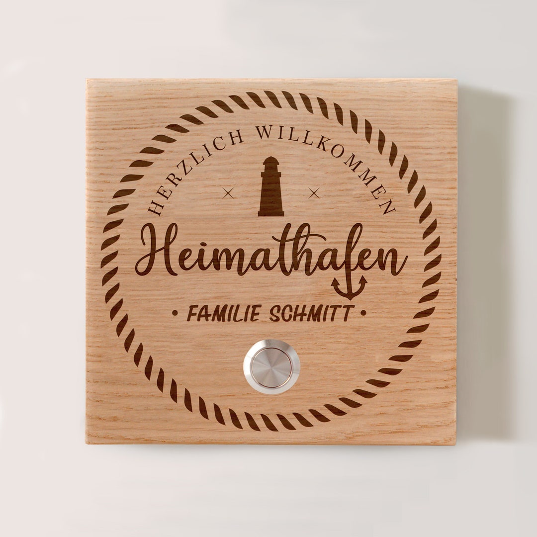 Personalized Doorbell Name Plate Made of Wood Door Plate - Etsy