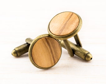 Vintage Manschettenknöpfe aus Holz, Bräutigam Geschenk Trauzeugen, Holz Accessoires Herren Gentlemens Wear, Cufflinks Holz Bester Trauzeuge