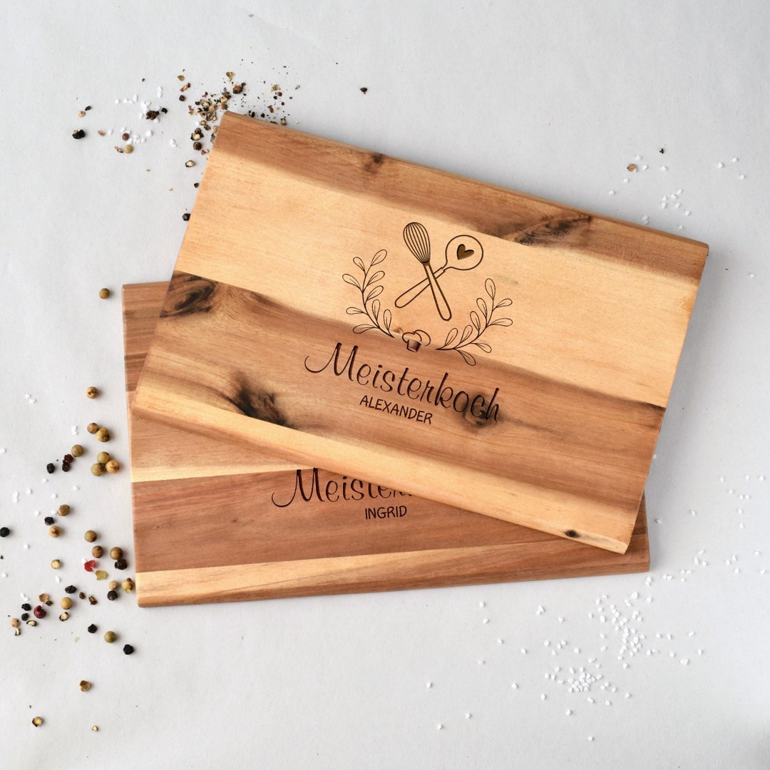 Personalisiertes Frühstücksbrettchen Aus Buchenholz – Mit Namen & Tiermotiv, 22x14 Cm, Handgefertigt In Deutschland