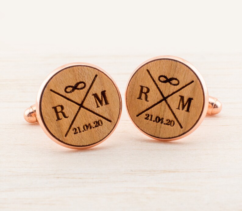Personalized Wood Cuff Links Mens Jewelry Groom Cufflinks Etsy