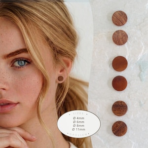 Holz Ohrstecker Unisex – minimalistisch & handgemacht – 4mm 6mm 8mm 11mm – Naturholz Ohrringe für Damen und Herren – Geschenkidee