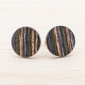 Skateboard ear studs 11mm, post earrings wooden, Recycling Upcycling Earrings, mens stud earrings handmade, Gift for her, unisex jewelry