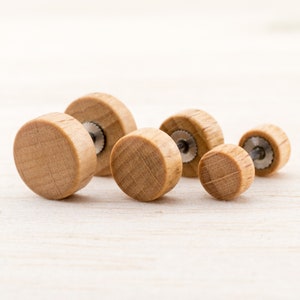 Fake Plug Earrings | Wooden Fake Plugs | Faux Gauge Plug 8, 10, 12, 14mm | Split Plugs Fake Piercing wooden Mens Ear Studs